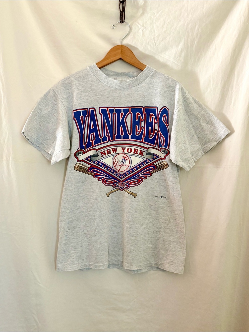 Vintage 1997  New York Yankees Gray Logo 7 Single Stitch T-Shirt Men’s Size M